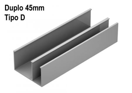 PERFIL S/TAMPA DUPLO   ALUM.45-D-BR